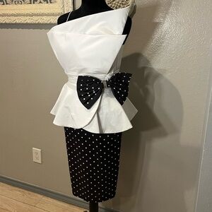 Vintage pantagis peplum polka dot dress